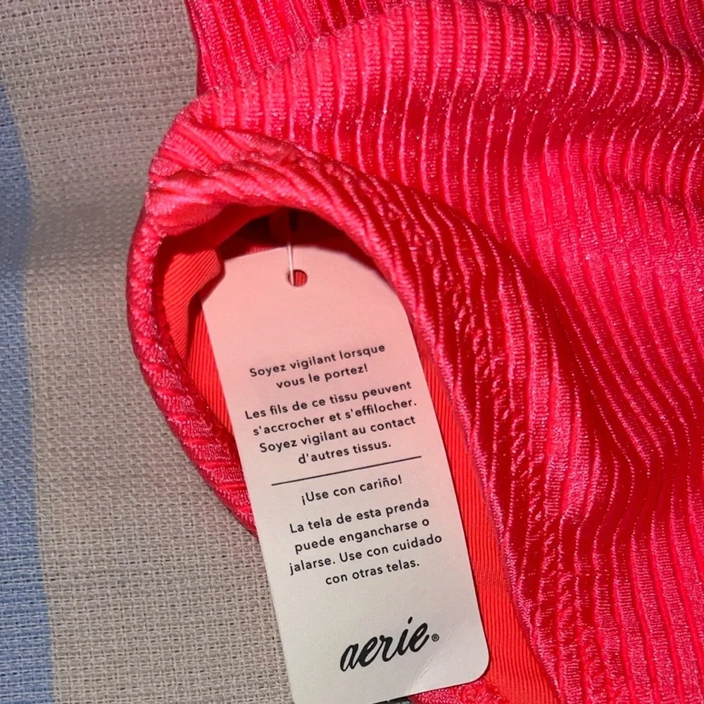 Aerie Neon Pink High-Cut One-Piece - Picture 4 of 9